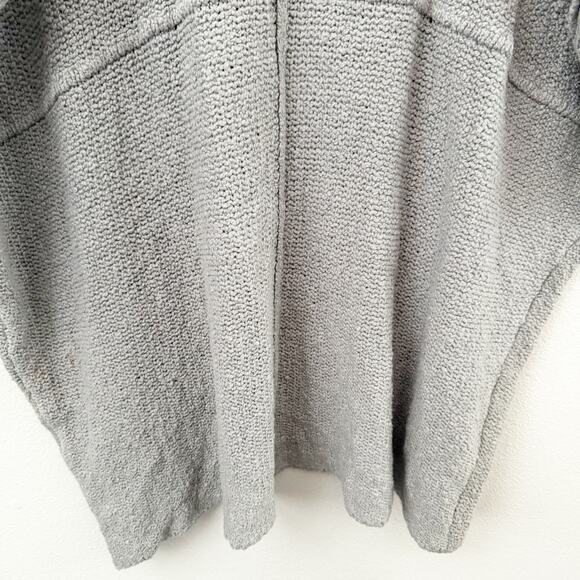 ELAN | Mock Neck Oversized Sweater Poncho Knit Gray Turtleneck Cotton Blend | OS - Picture 5 of 8